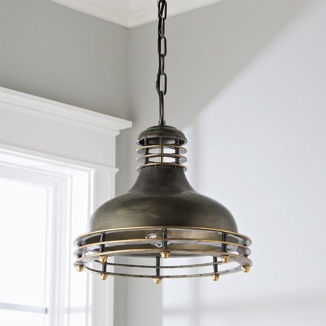 Nautical Ship Light Pendant Bronze With Gold | Pendant In Dark Bronze And Mosaic Gold Pendant Lights (View 6 of 15)