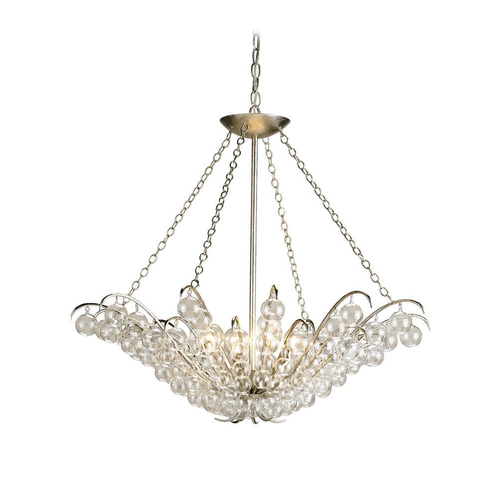 Pendant Light In Contemporary Silver Leaf Finish | 9000 Regarding Silver Leaf Chandeliers (View 15 of 15)
