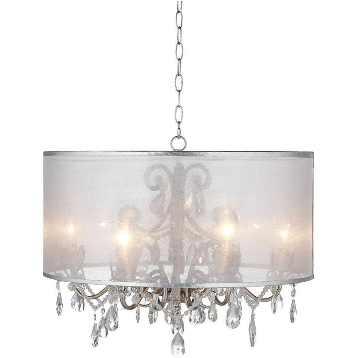 Possini Euro Design Antique Silver Drum Swag Pendant Throughout Ornament Aged Silver Chandeliers (View 7 of 15)