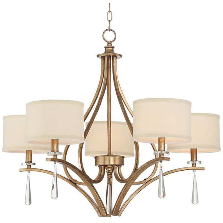 Quintana 31" Wide Winter Gold 5 Light Chandelier With Regard To Winter Gold Chandeliers (View 6 of 15)