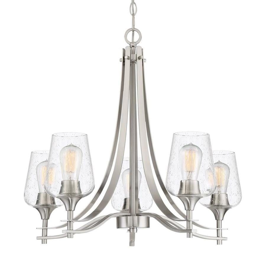 Quoizel Towne 5 Light Brushed Nickel Modern/Contemporary With Brushed Nickel Metal And Wood Modern Chandeliers (View 4 of 15)