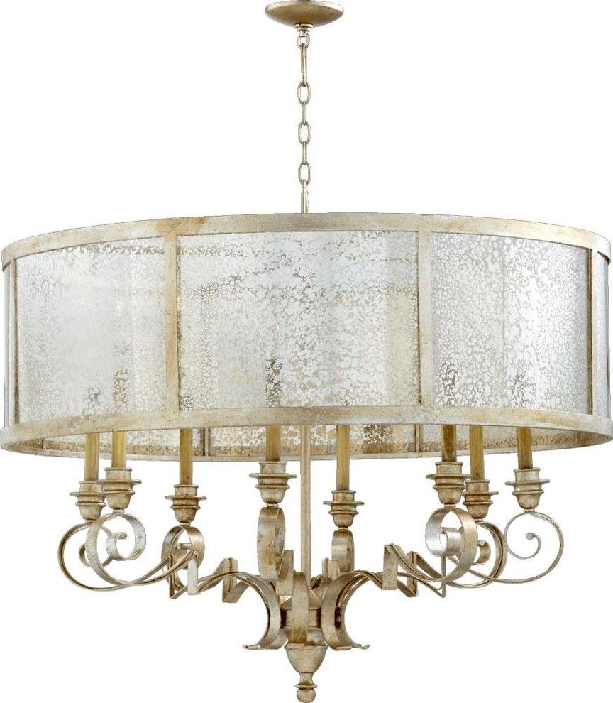 Quorum Lighting 6082 8 60 Champlain Chandelier, Aged Within Ornament Aged Silver Chandeliers (View 8 of 15)
