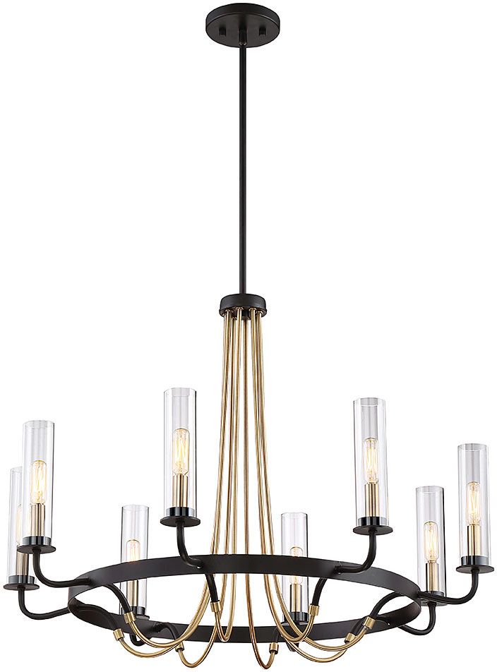 Savoy House 1 8070 8 51 Kearney Modern Vintage Black W With Warm Antique Gold Ring Chandeliers (View 14 of 15)
