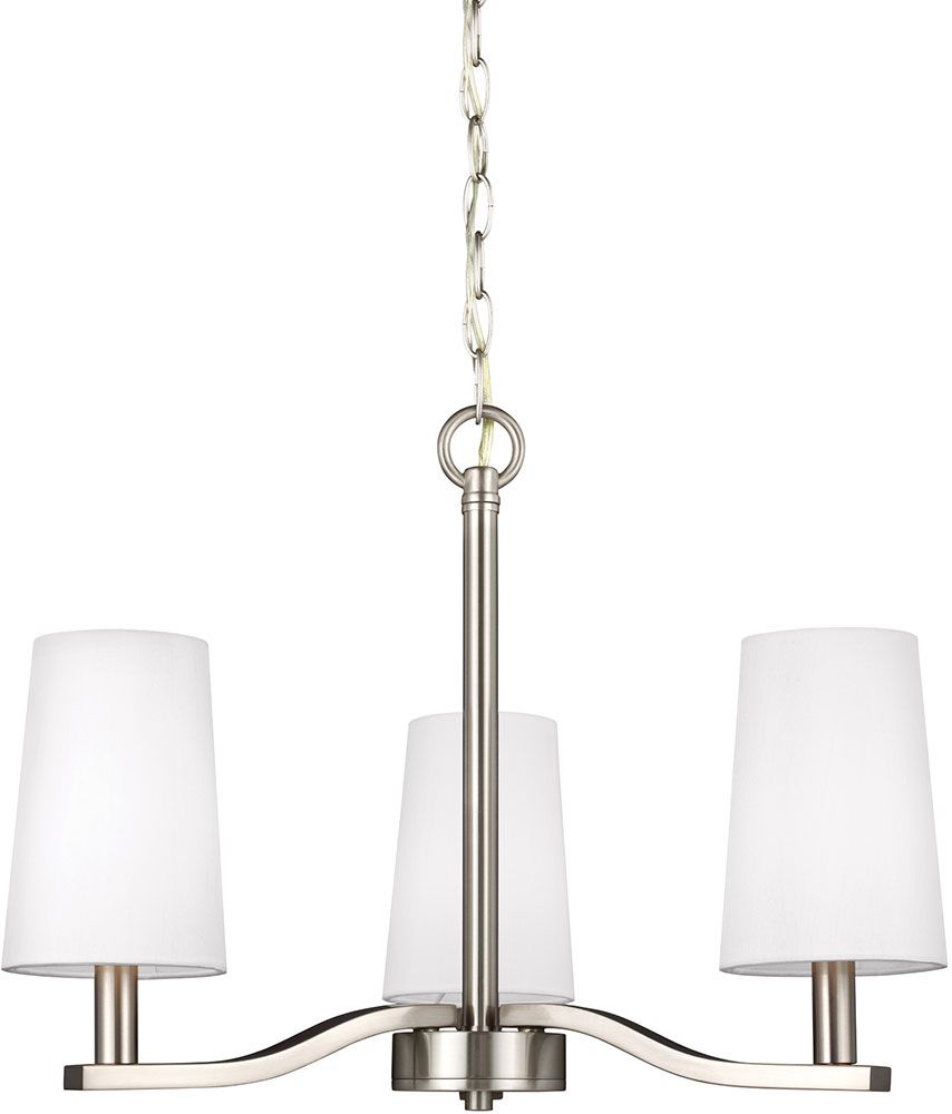 Seagull 3128003 962 Nance Contemporary Brushed Nickel Led With Regard To Brushed Nickel Modern Chandeliers (View 6 of 15)