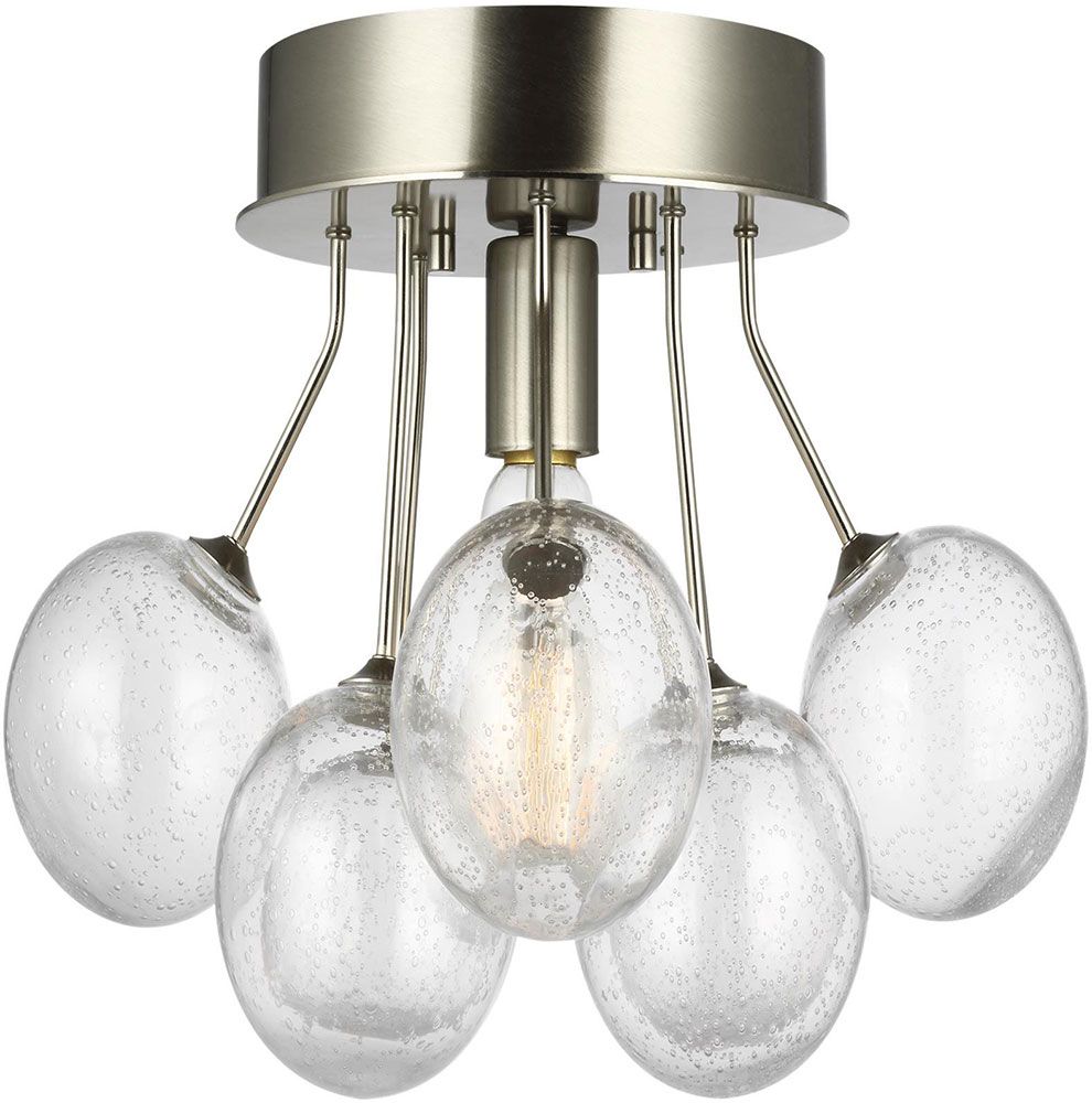 Seagull 7714301 962 Bronzeville Contemporary Brushed Within Brushed Nickel Pendant Lights (View 5 of 15)