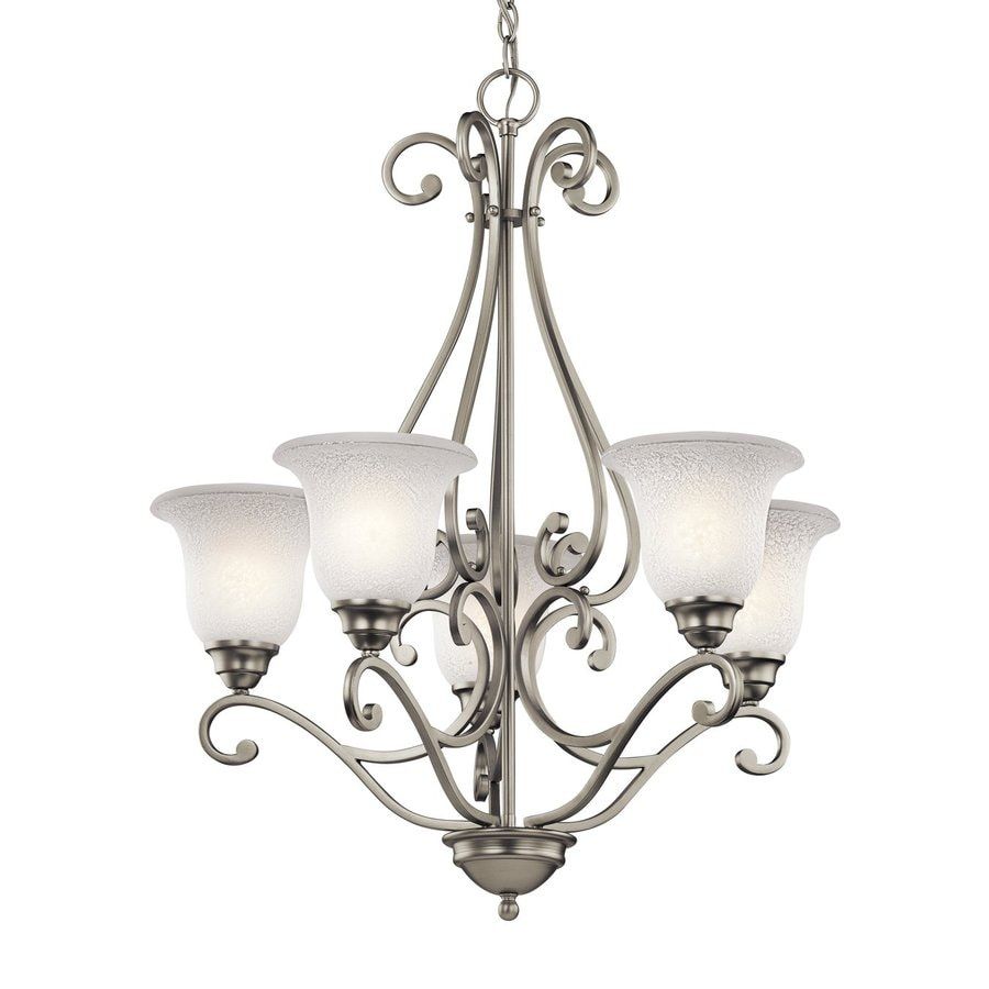 Shop Kichler Camerena 5 Light Brushed Nickel Transitional Pertaining To Brushed Nickel Modern Chandeliers (View 11 of 15)