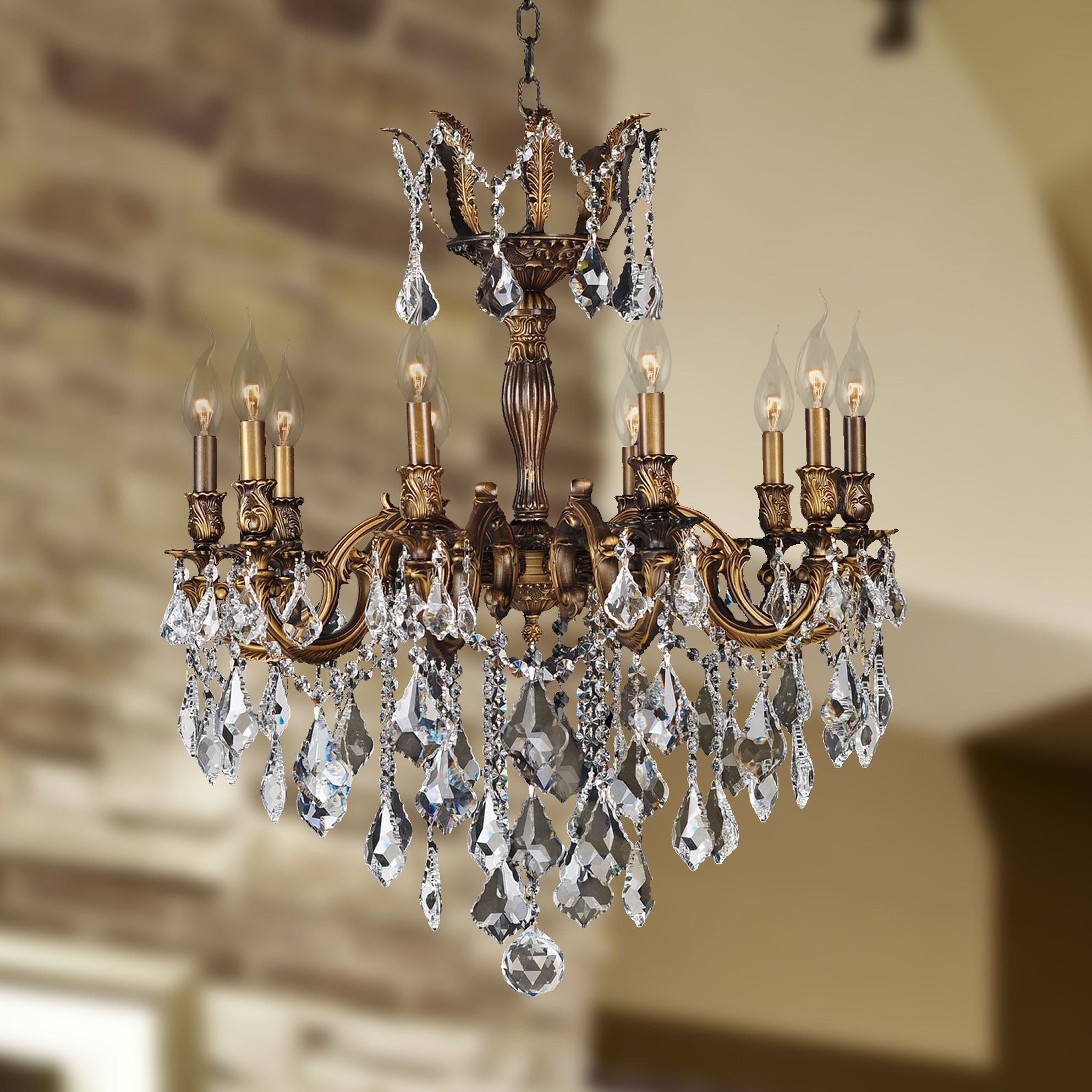 Shop Versailles Collection 10 Light Antique Bronze Finish Inside Bronze And Crystal Chandeliers (View 5 of 15)