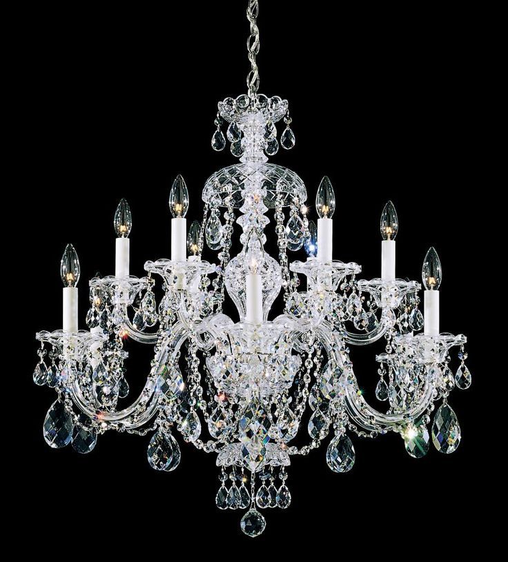 Sterling 12 Light 110V Chandelier In Silver With Clear Pertaining To Heritage Crystal Chandeliers (View 2 of 15)