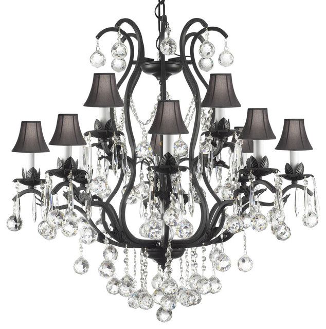 Swarovski Tm Chandelier With Black Shades – Traditional In Black Shade Chandeliers (View 11 of 15)