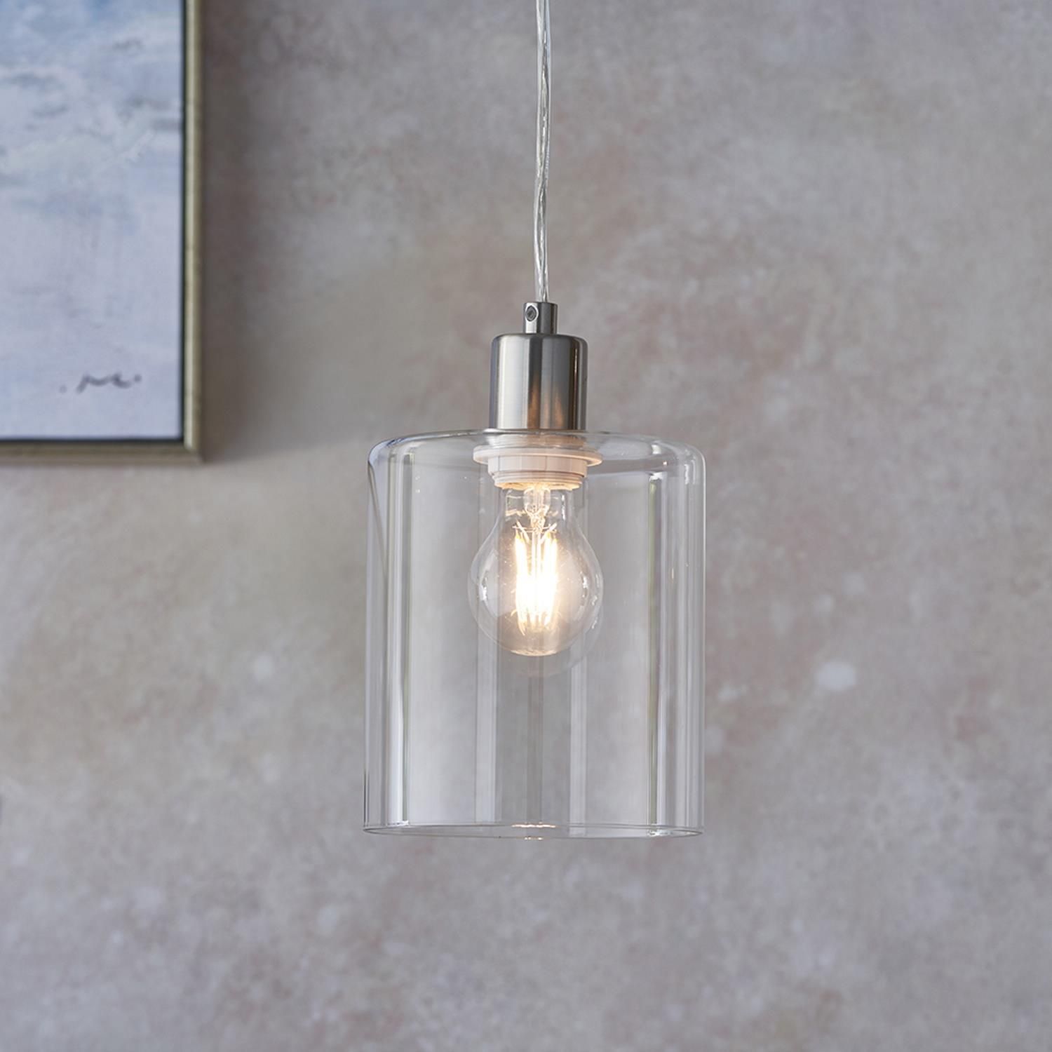 Toledo Brushed Nickel Clear Glass Pendant 90563 | The With Regard To Brushed Nickel Pendant Lights (View 10 of 15)