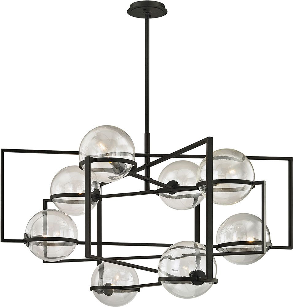 Troy F6228 Elliot Modern Black Xenon 44" Hanging With Black Finish Modern Chandeliers (View 5 of 15)