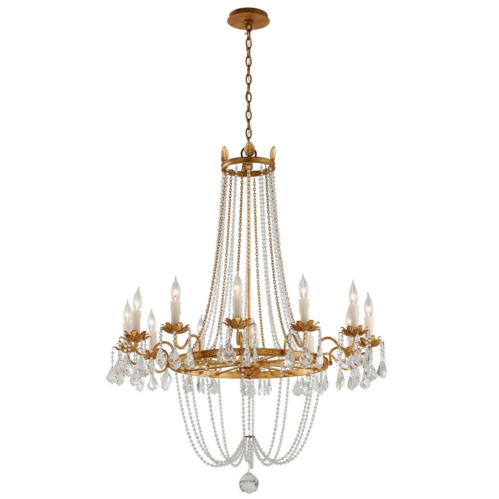 Troy Lighting Viola 12 Light Distressed Gold Leaf With Regard To Silver Leaf Chandeliers (View 11 of 15)