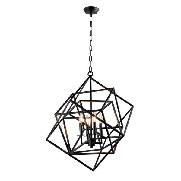 Unbranded Candle Style 4 Light Matte Black Chandelier In Matte Black Chandeliers (View 8 of 15)