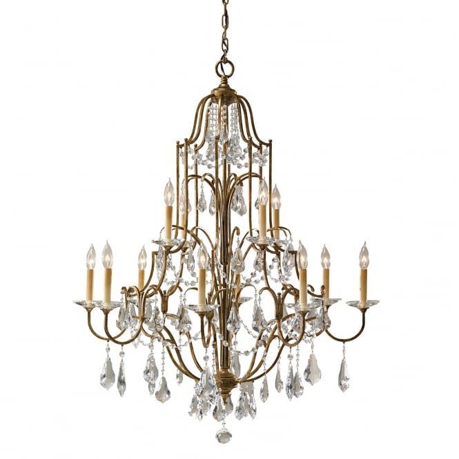 Valentina 12 Light Tiered Chandelier In Bronze With Glass With Regard To Roman Bronze And Crystal Chandeliers (View 2 of 15)