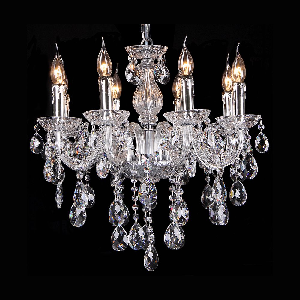 Venice 8 Light Crystal Chandelier – Chrome In Clear Crystal Chandeliers (View 6 of 15)