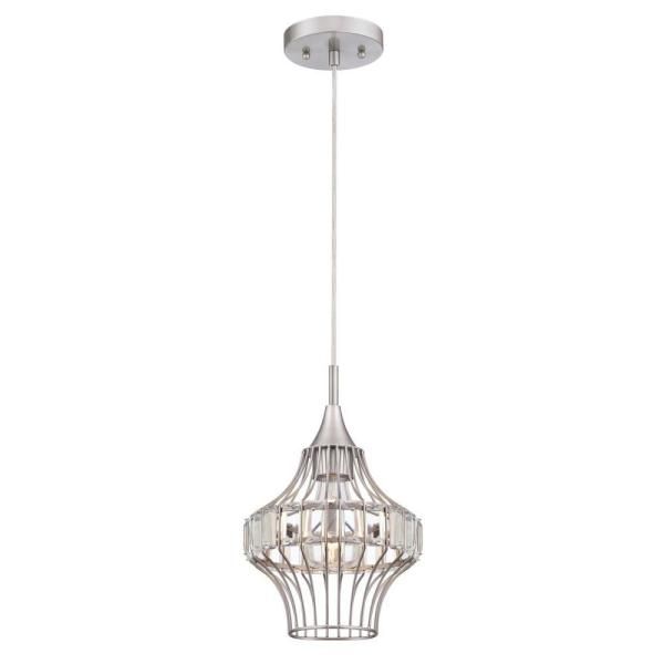 Westinghouse Shannon 1 Light Brushed Nickel Mini Pendant For Brushed Nickel Crystal Pendant Lights (View 11 of 15)
