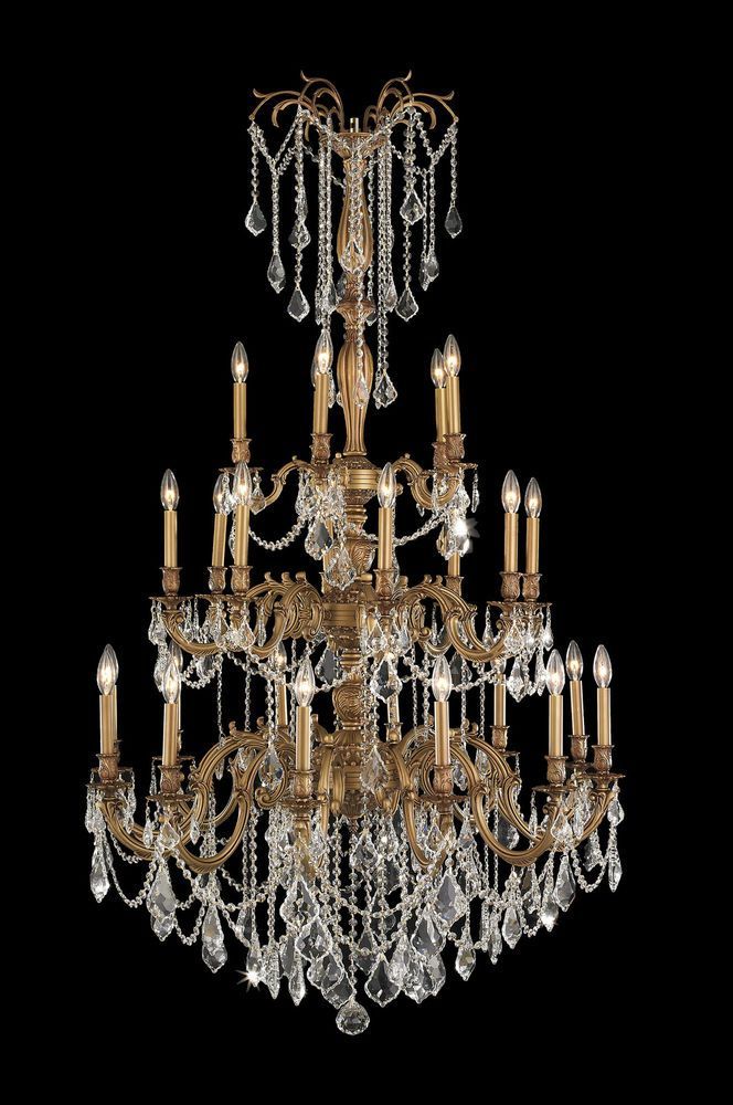 Windsor 25 Light French Gold Finish 3 Three Tier Champagne Throughout Champagne Glass Chandeliers (View 11 of 15)