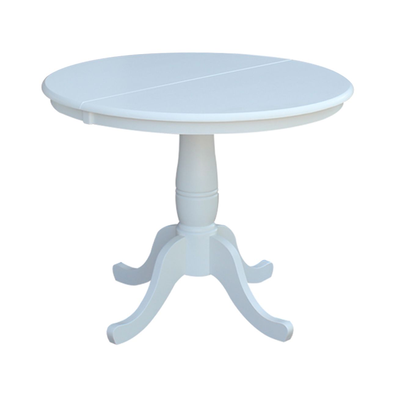 36" Round Top Pedestal Table With 12" Leaf –  (View 14 of 15)