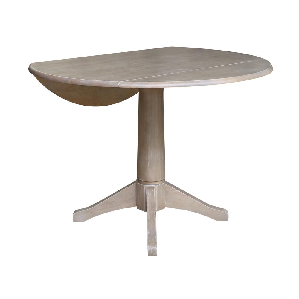42" Round Dual Drop Leaf Pedestal Table –  (View 12 of 15)