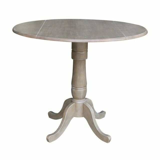 42" Round Dual Drop Leaf Pedestal Table –  (View 7 of 15)