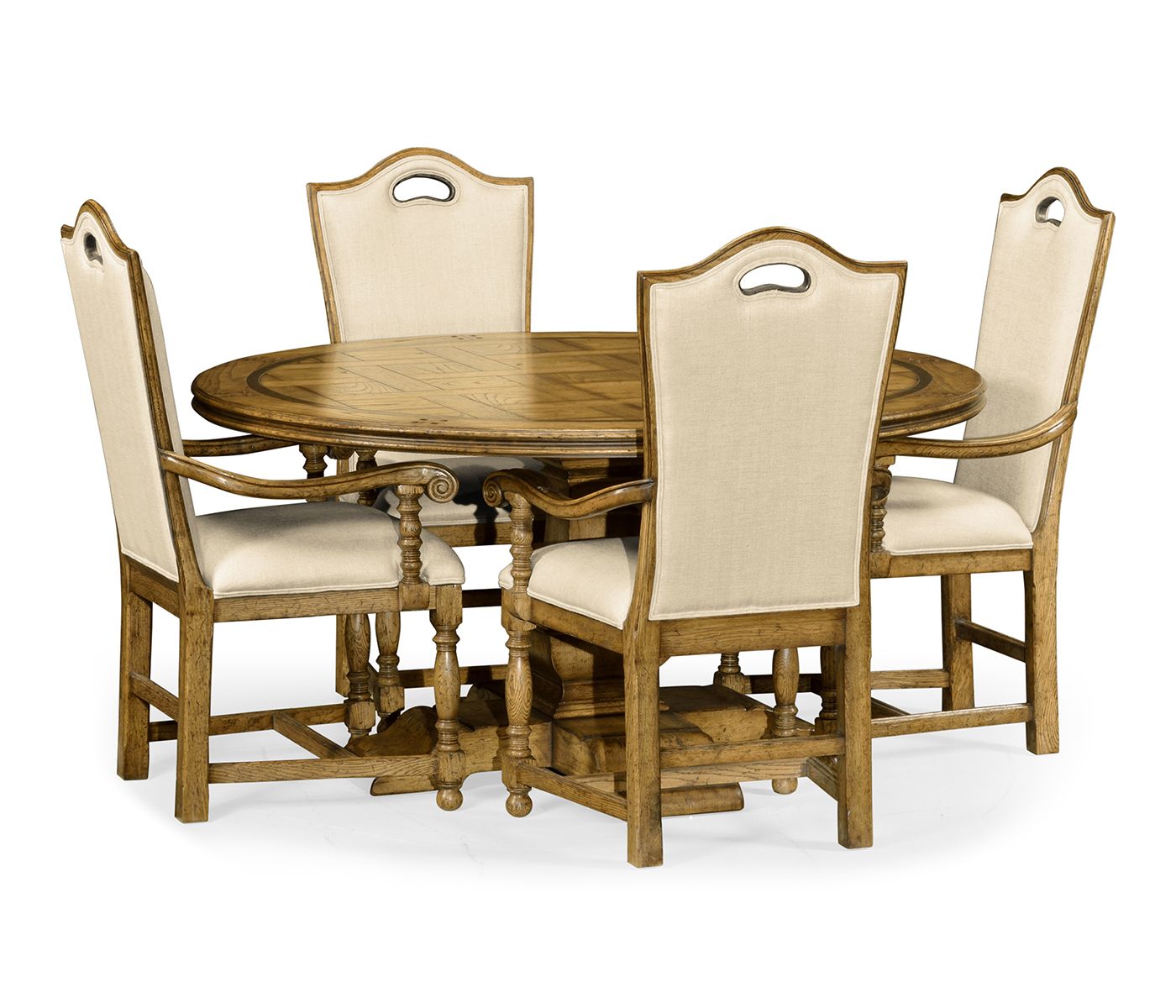 60" Round Light Brown Chestnut Dining Table Pertaining To Best And Newest Light Brown Dining Tables (View 1 of 15)