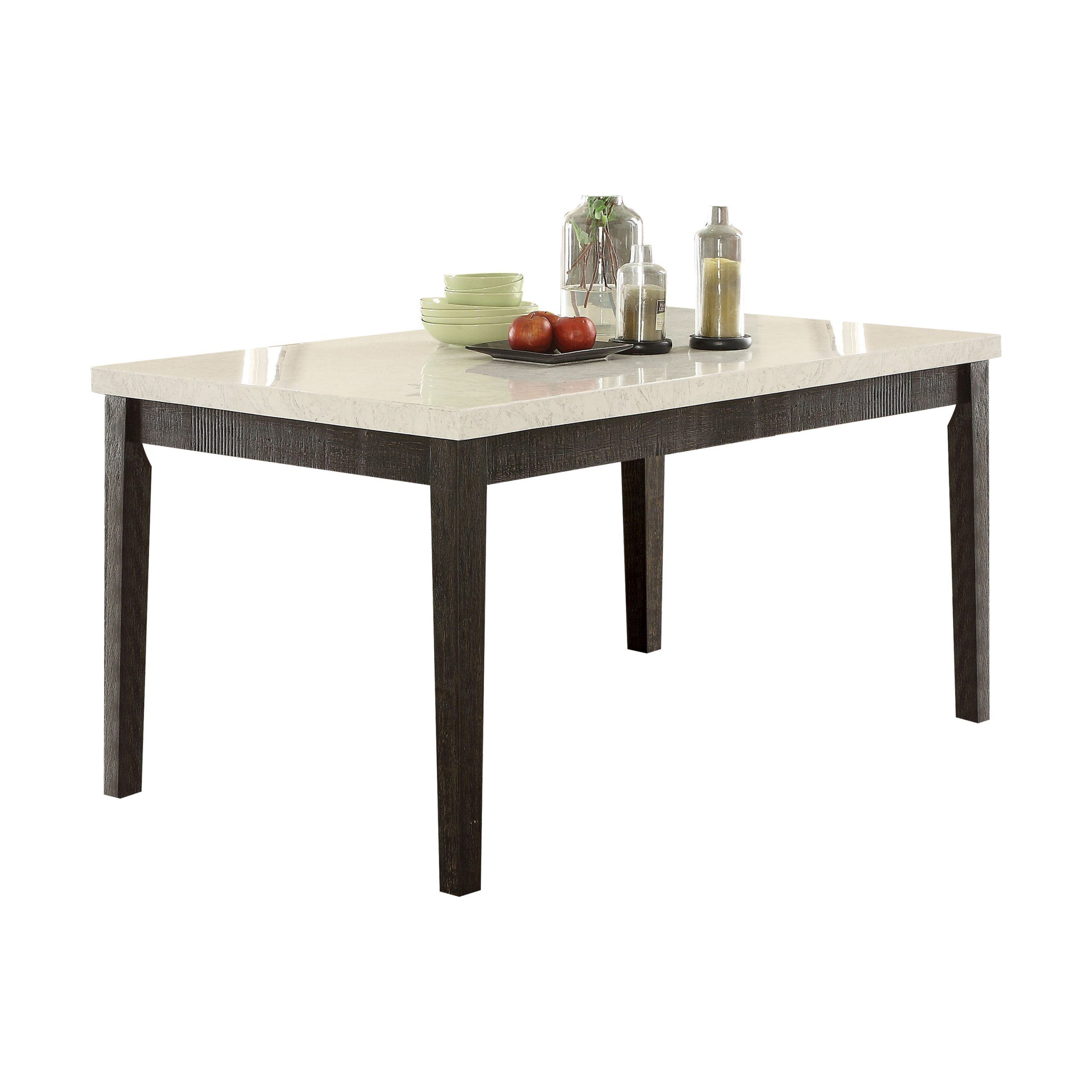 Acme Nolan Rectangular Dining Table, White Marble Throughout Most Current White Rectangular Dining Tables (View 15 of 15)