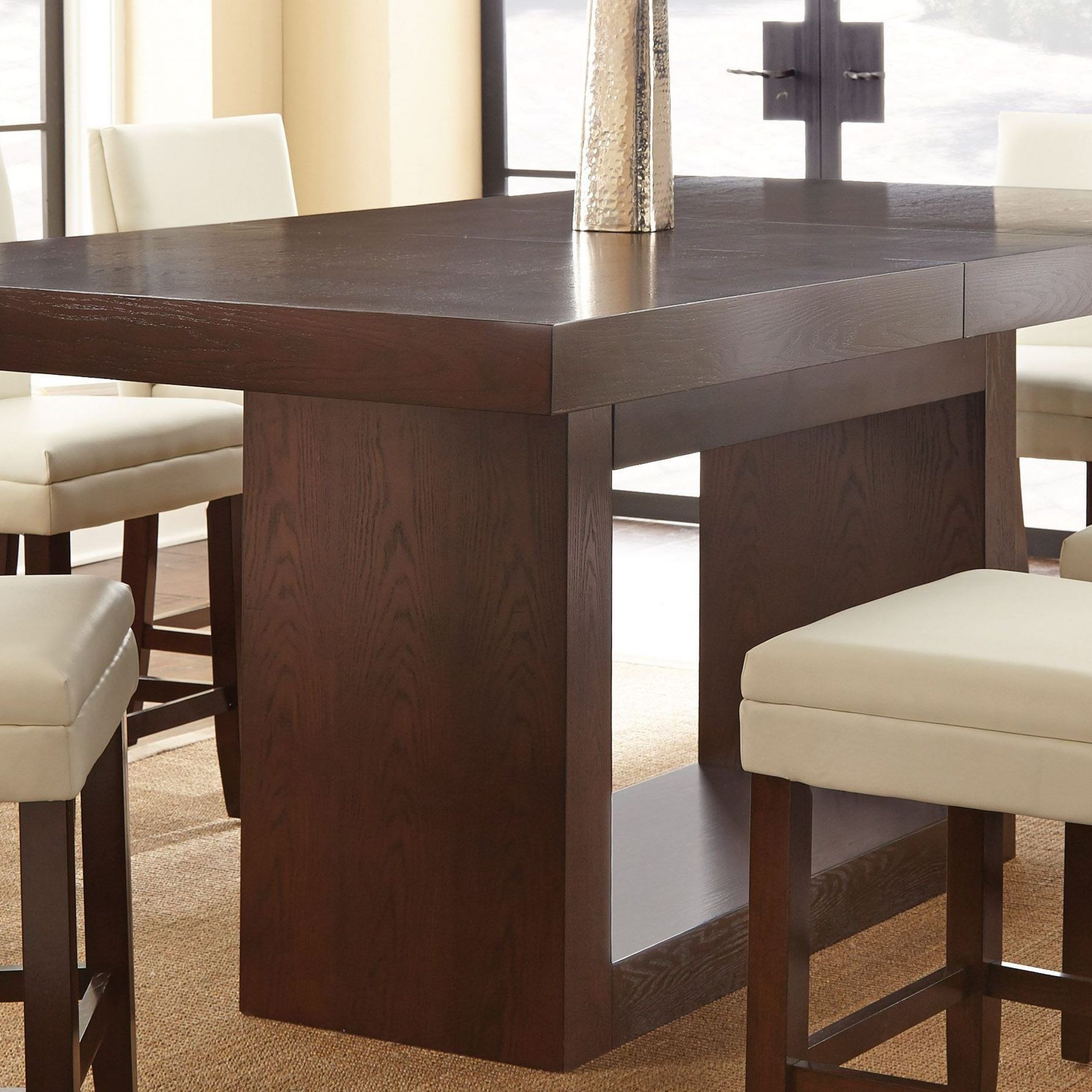 Antonio Extendable Rectangular Counter Height Dining Table Intended For Current White Rectangular Dining Tables (View 2 of 15)