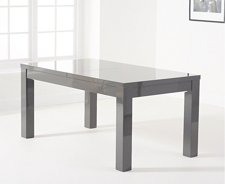 Atlanta 160Cm Extending Dark Grey High Gloss Dining Table In Newest Glossy Gray Dining Tables (View 11 of 15)