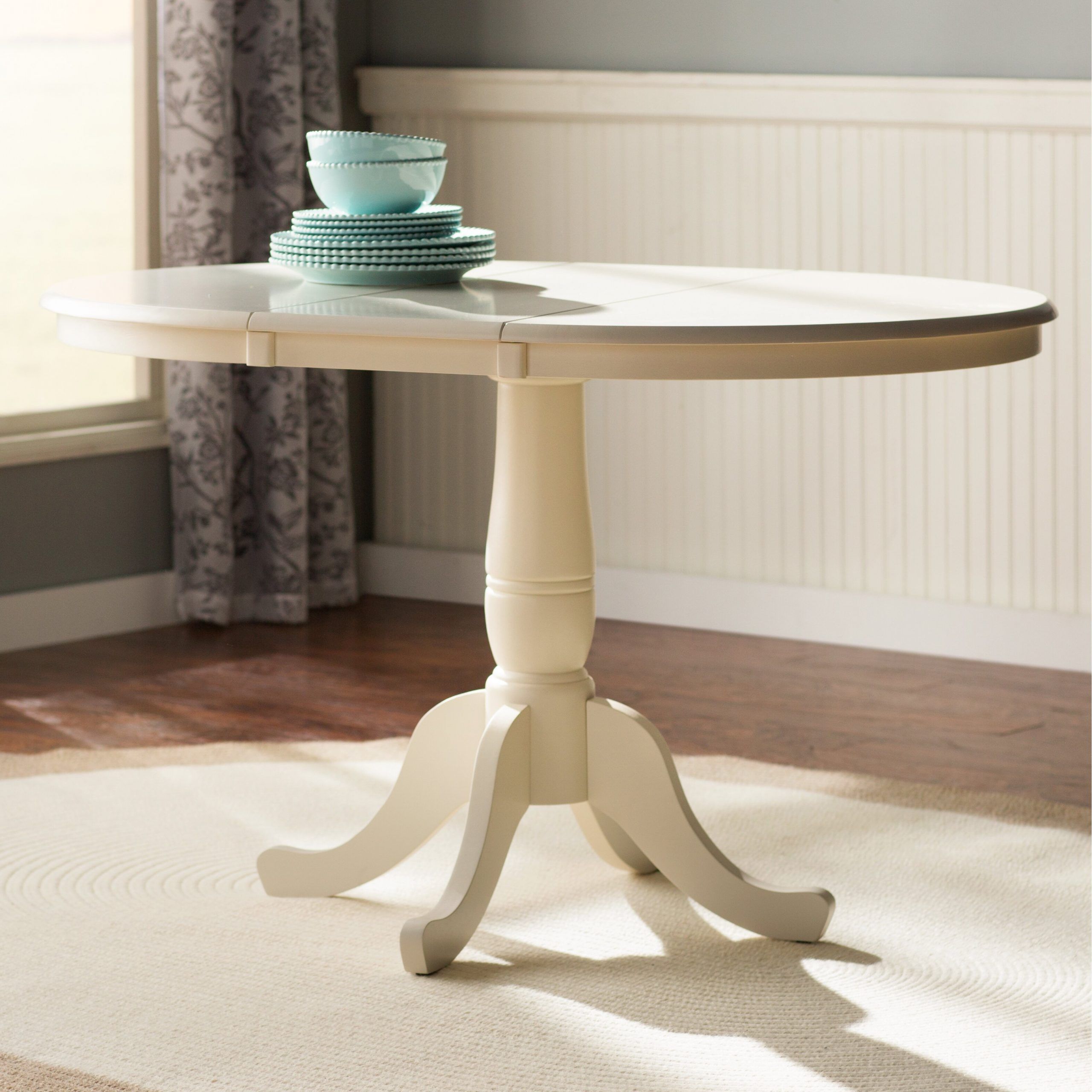August Grove 36" Extendable Round Pedestal Dining Table Inside Most Up To Date Round Pedestal Dining Tables With One Leaf (View 6 of 15)