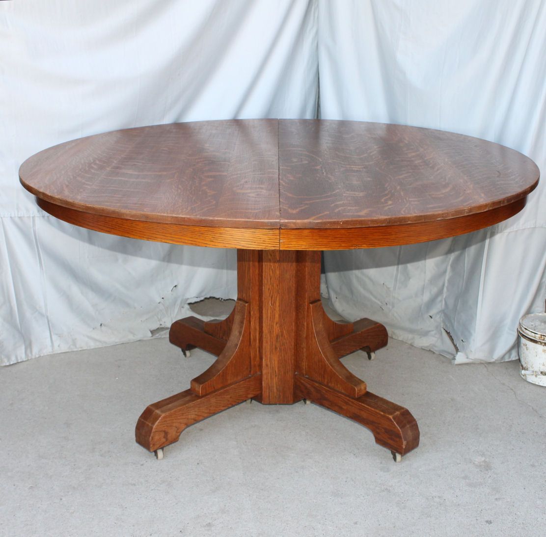 Bargain John'S Antiques | Antique Mission Oak Round Dining Inside Most Current Antique Oak Dining Tables (View 1 of 15)