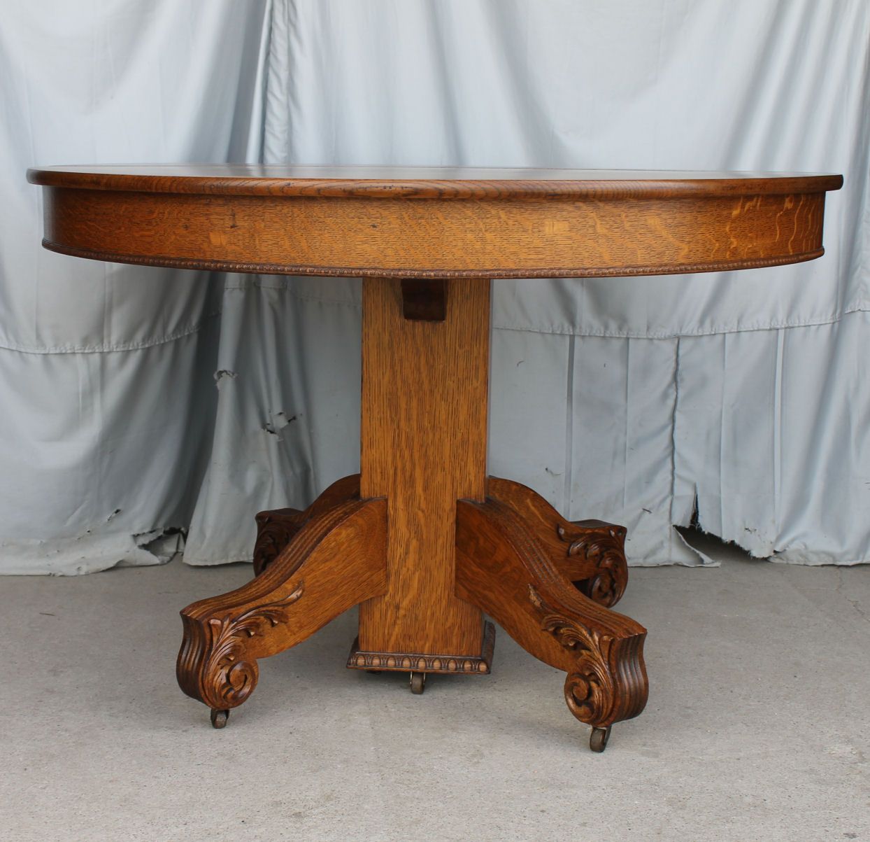 Bargain John'S Antiques | Antique Round Oak Dining Table For Best And Newest Reclaimed Teak And Cast Iron Round Dining Tables (View 7 of 15)