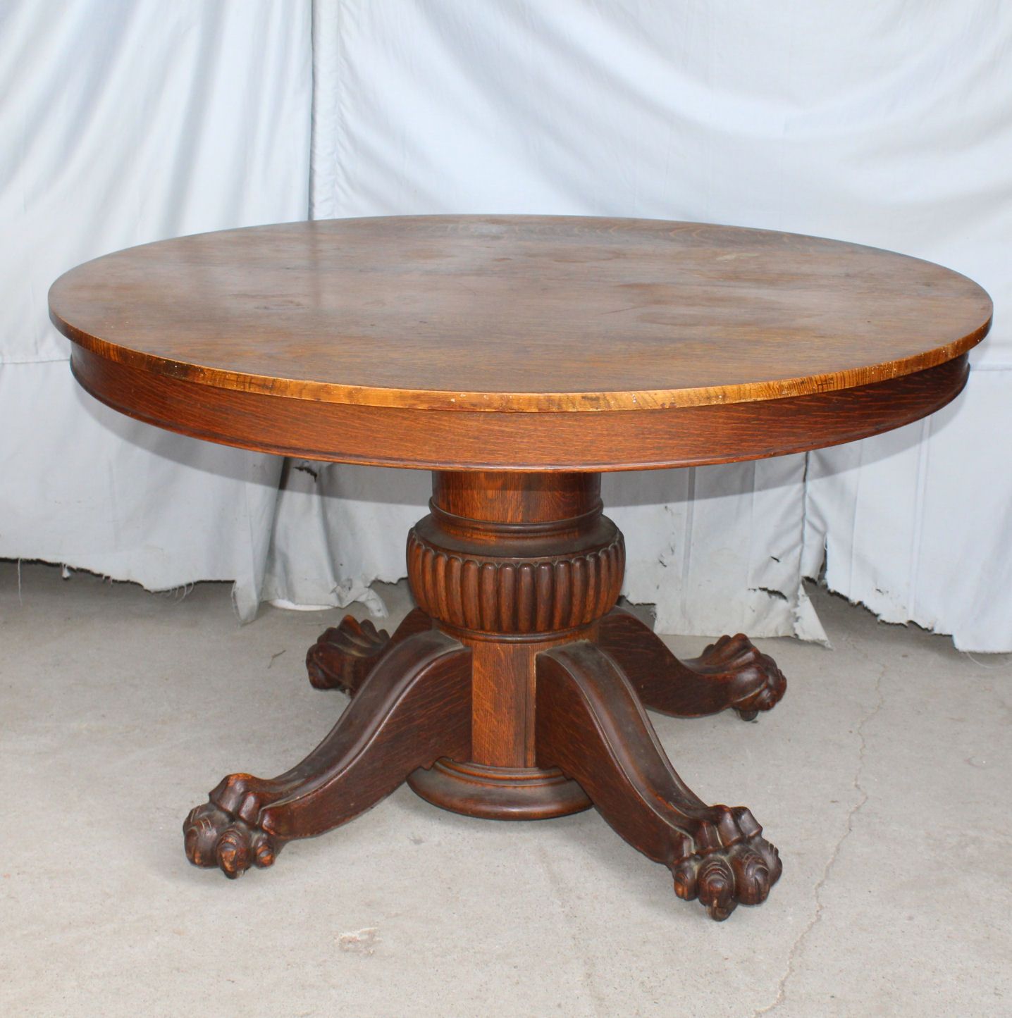 Bargain John'S Antiques | Antique Round Oak Dining Table Intended For Most Popular Reclaimed Teak And Cast Iron Round Dining Tables (View 1 of 15)