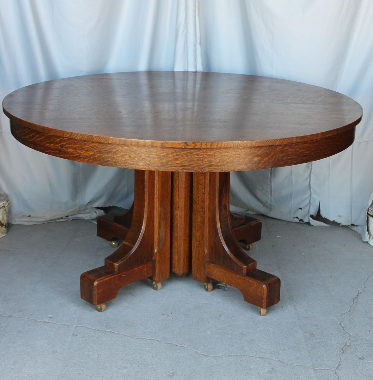 Bargain John'S Antiques | Mission Style Round Oak Dining In Most Recent Vintage Brown Round Dining Tables (View 6 of 15)