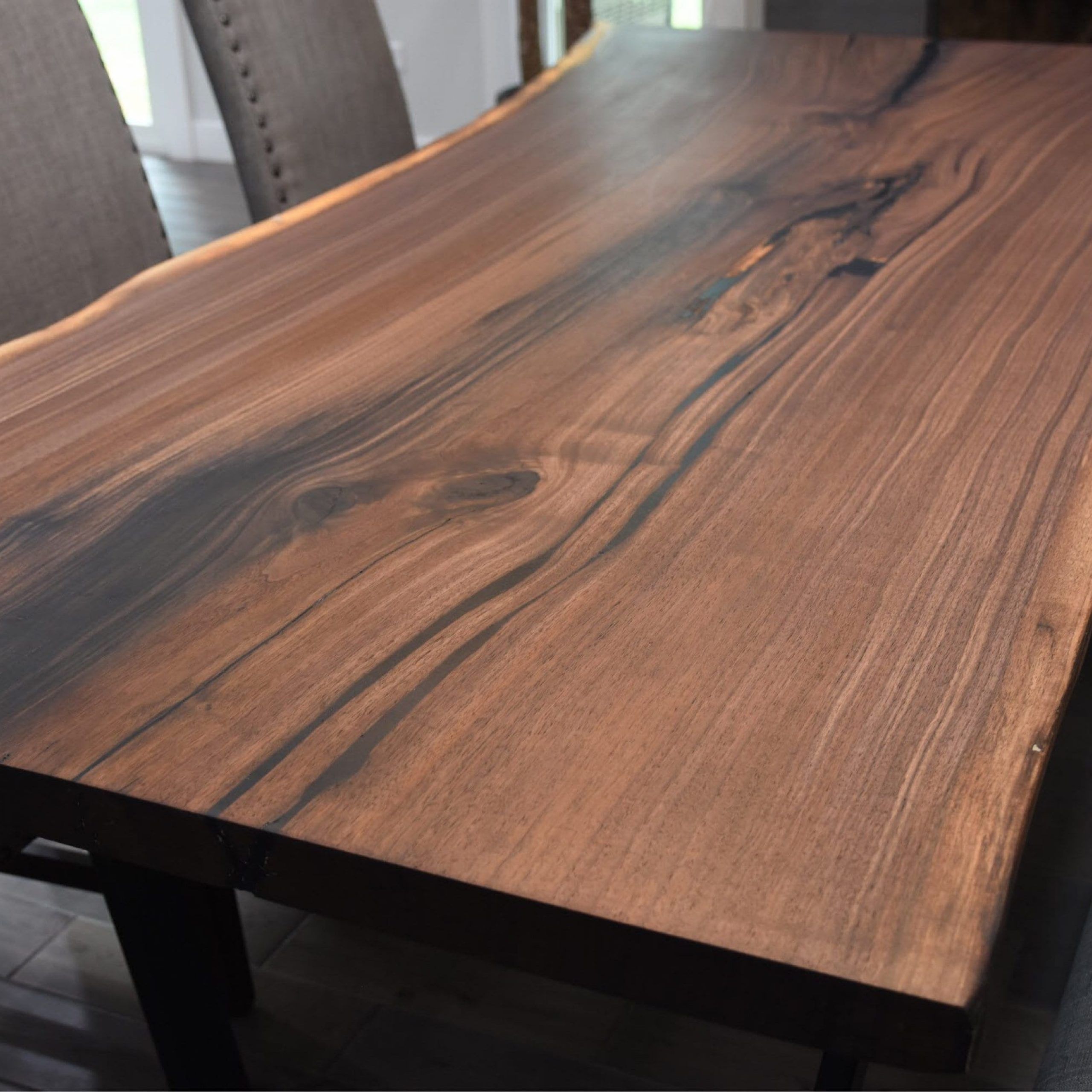 Black Walnut Live Edge Dining Table With Recent Dark Walnut And Black Dining Tables (View 3 of 15)