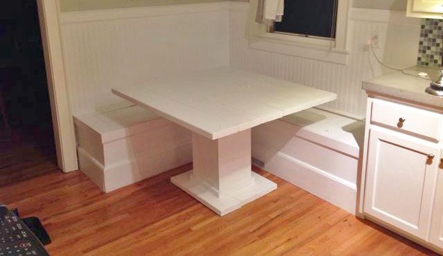 Diy Breakfast Nook With Storage | Ana White Intended For Most Current White Corner Nooks (View 13 of 15)