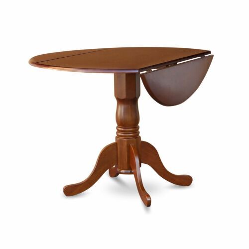 Drop Leaf Dining Table Round Solid Wood Home Kitchen Small Regarding Most Recently Released Brown Dining Tables With Removable Leaves (View 8 of 15)