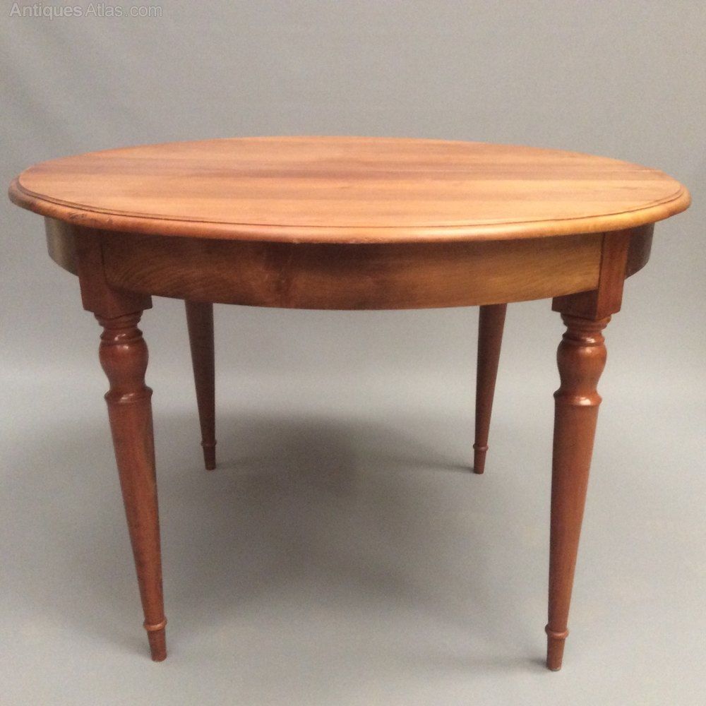 French Cherry Wood Round Kitchen Dining Table – Antiques Atlas With Regard To Current Reclaimed Teak And Cast Iron Round Dining Tables (View 8 of 15)