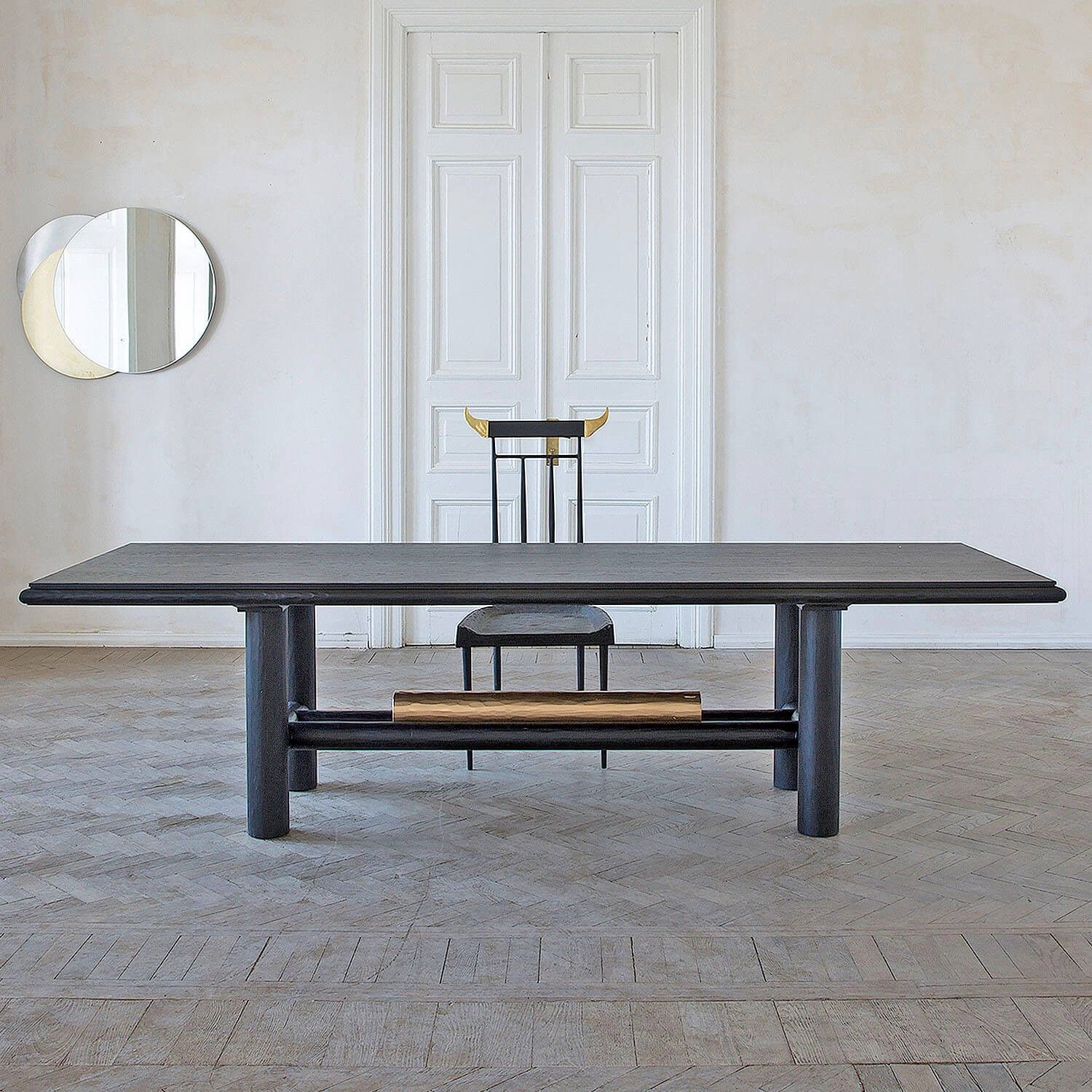 Gold Beam Dining Table | Kooku For Recent Gold Dining Tables (View 14 of 15)