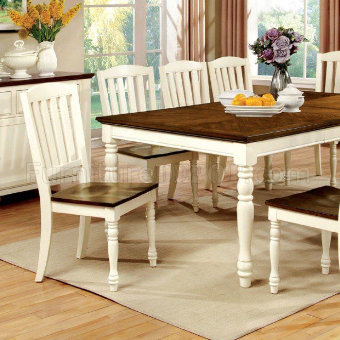 Harrisburg Cm3216T Dining Table In White & Dark Oak W/Options In Current Dark Hazelnut Dining Tables (View 12 of 15)