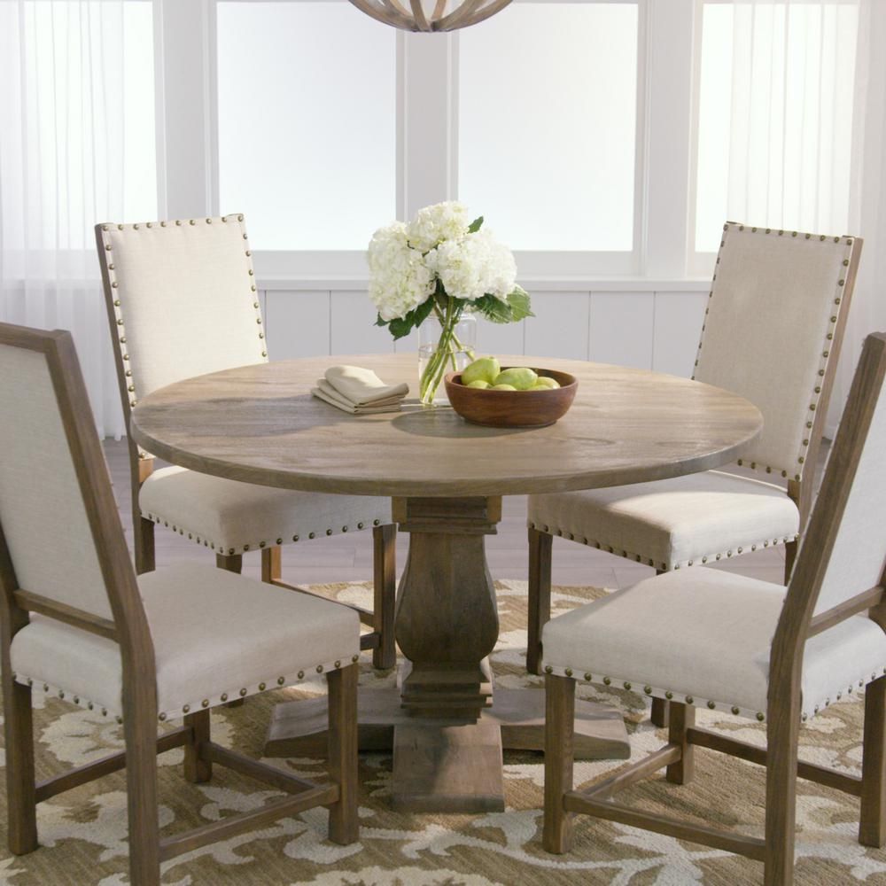Home Decorators Collection Aldridge Antique Grey Dining Regarding Newest Vintage Brown 48 Inch Round Dining Tables (View 7 of 15)