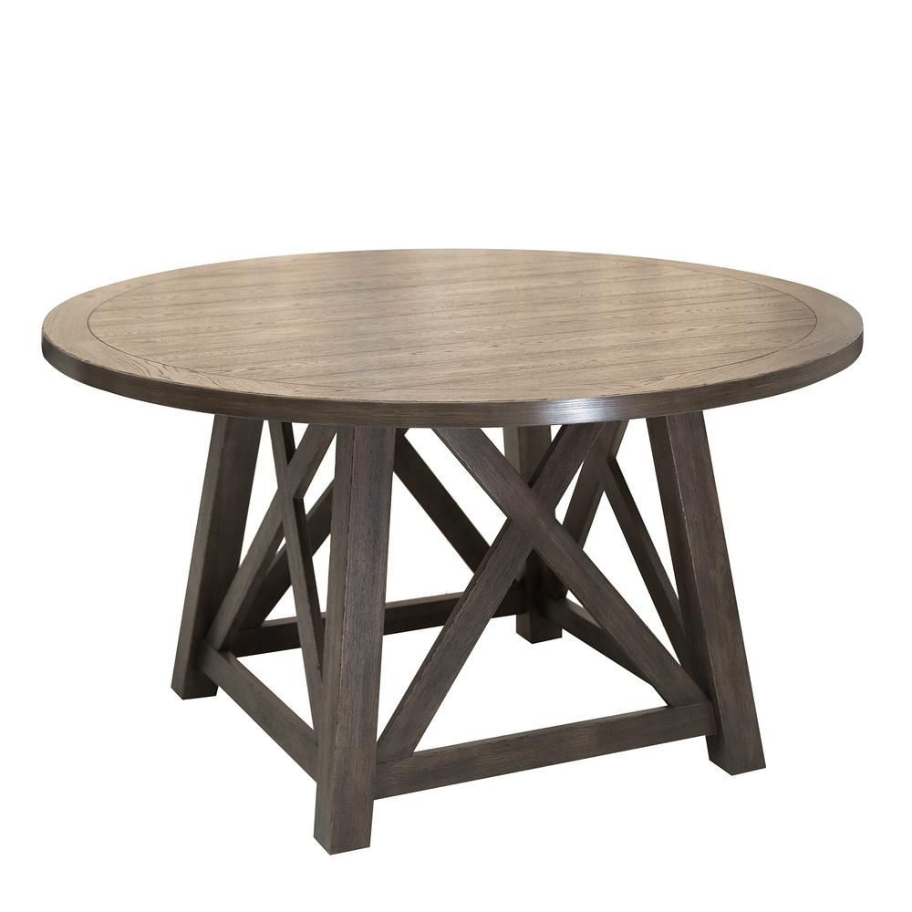 Homefare Modern Contemporary Farmhouse Style Dark Oak With Regard To Latest Dark Brown Round Dining Tables (View 15 of 15)