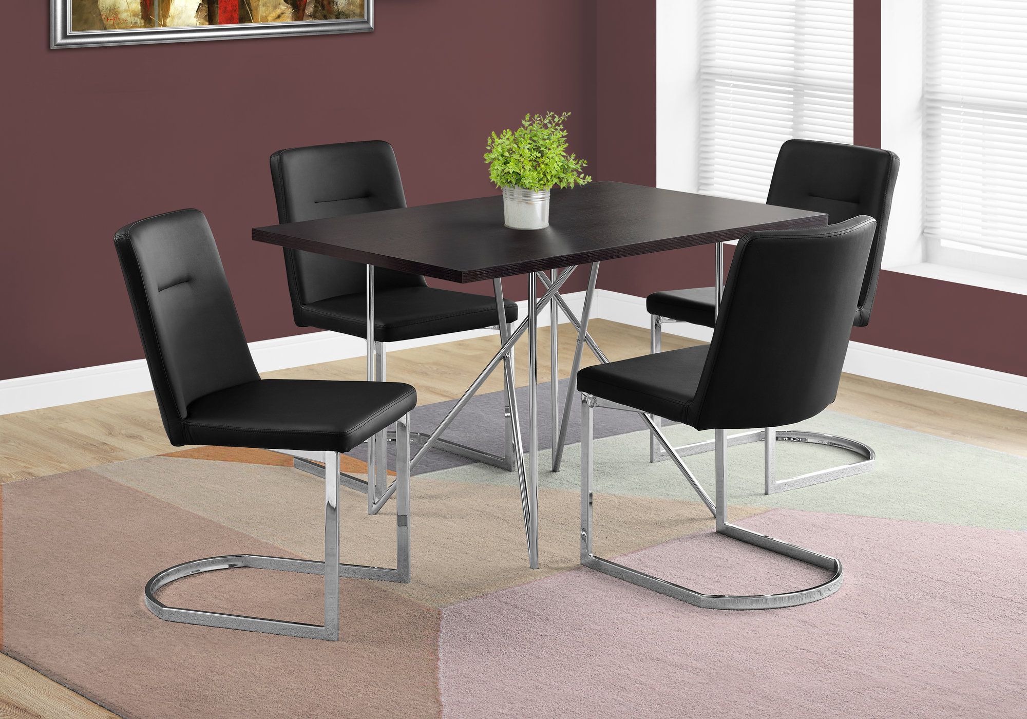 I 1039 / I 1083 – 5 Pc – Dining Table – 32"X 48 Regarding 2018 Chrome Metal Dining Tables (View 7 of 15)