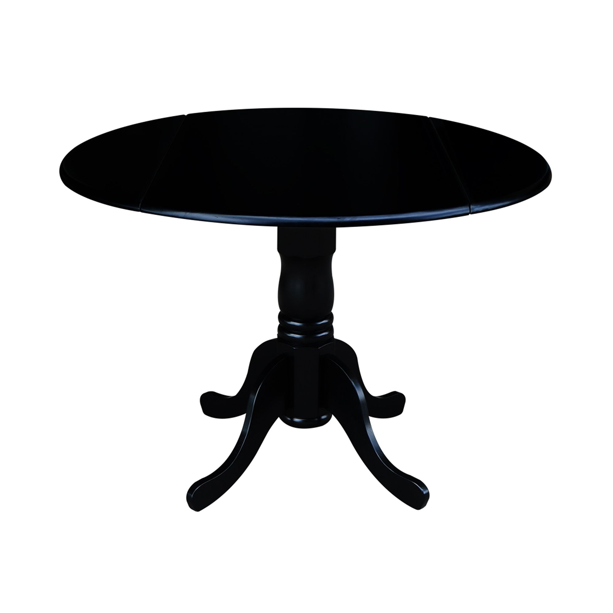 International Concepts 42" Round Dual Drop Leaf Pedestal Intended For Most Recent Round Pedestal Dining Tables With One Leaf (View 13 of 15)
