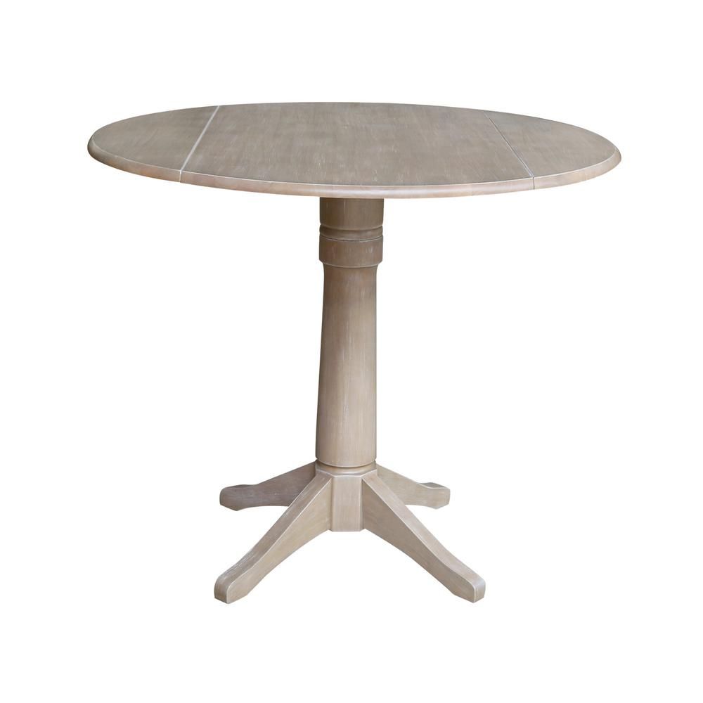 International Concepts Olivia Weathered Taupe Gray 42 In In Newest Gray Drop Leaf Tables (View 5 of 15)
