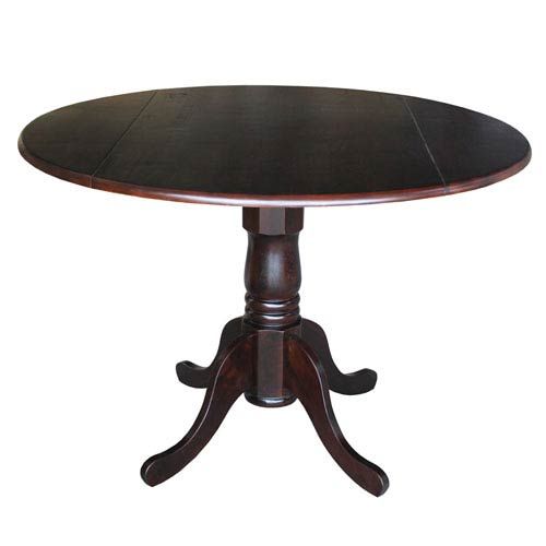 International Concepts Rich Mocha 42 Inch Round Dual Drop In Latest Round Dual Drop Leaf Pedestal Tables (View 14 of 15)