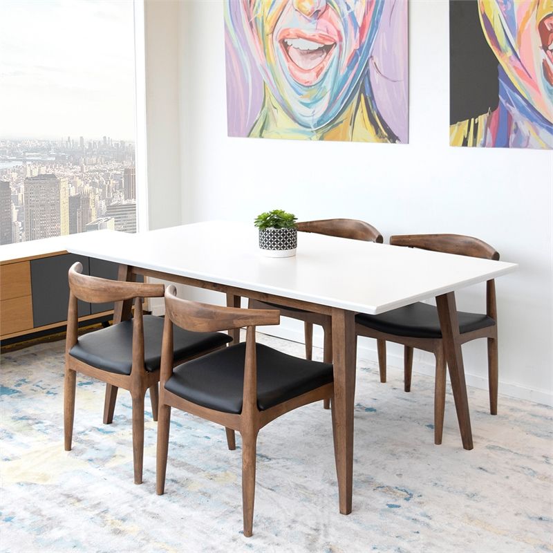 Mid Century Modern Aven Walnut/White Top Dining Table Intended For Most Recently Released Walnut And White Dining Tables (View 13 of 15)
