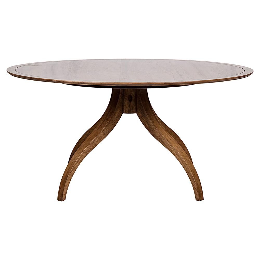 Noir Vera Mid Century Dark Brown Walnut Round Dining Table Pertaining To Most Current Dark Brown Round Dining Tables (View 12 of 15)