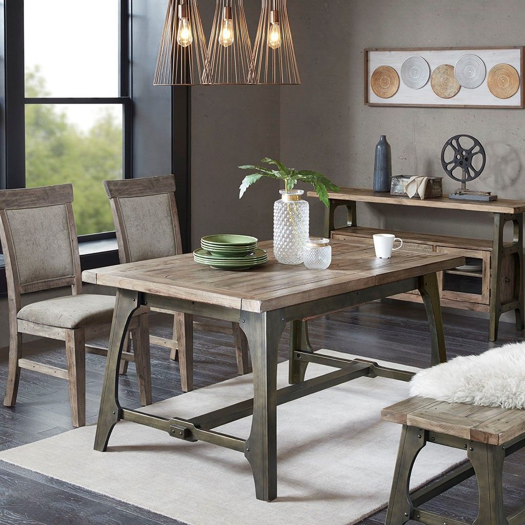 Oliver Extension Dining Table Rustic Grey Traditional Ink With 2017 Gray Dining Tables (View 3 of 15)