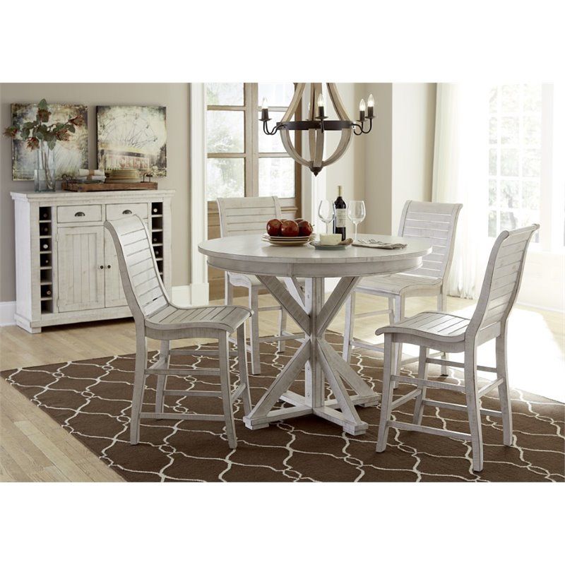 Progressive Willow 48" Round Counter Height Dining Table Intended For Most Popular White Counter Height Dining Tables (View 7 of 15)