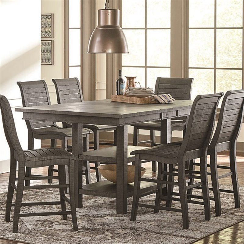 Progressive Willow Counter Height Dining Table In Intended For Recent Gray Dining Tables (View 7 of 15)
